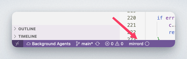 mirrord Extension's icon in Cursor