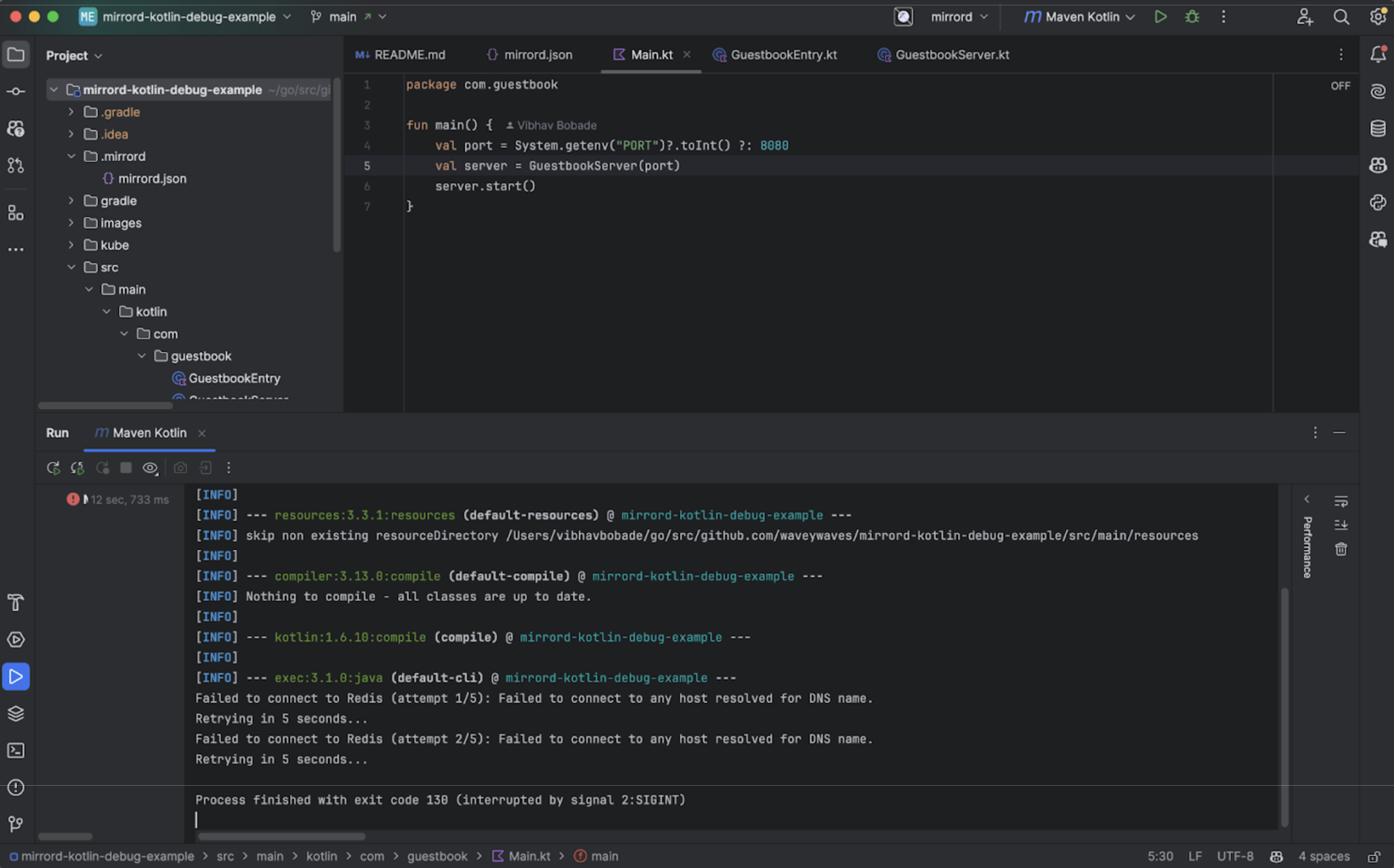 unable to connect to redis