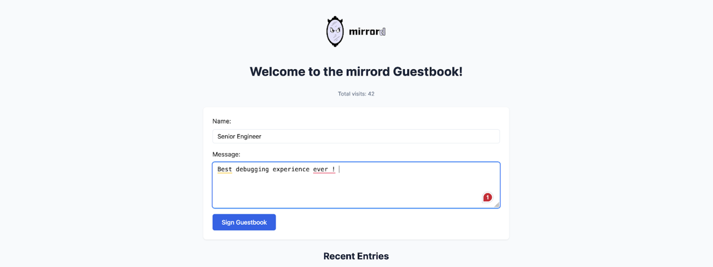 guestbook application failure