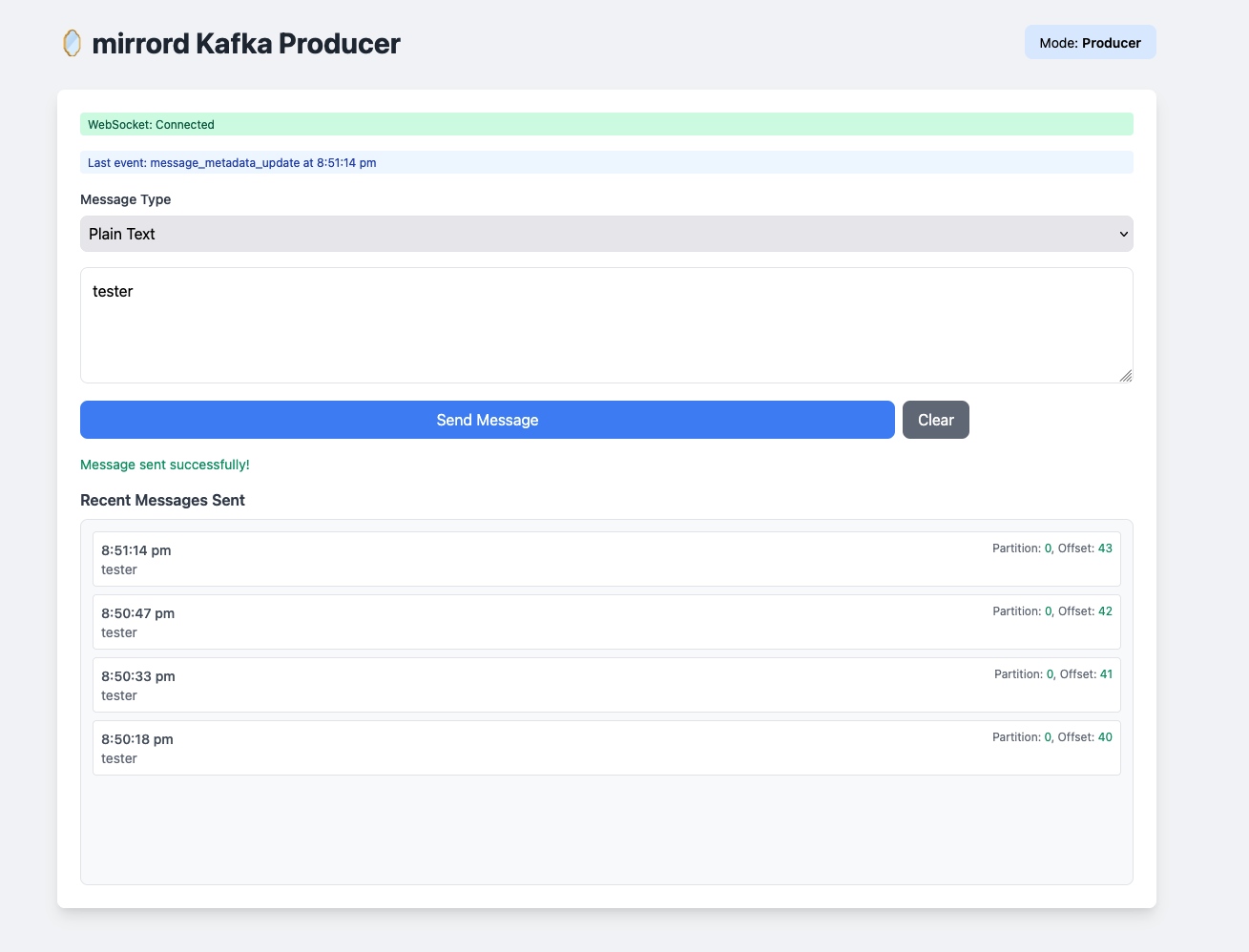 Kafka Producer UI
